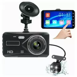 Автомобільний відеореєстратор T672, LCD 4, TOUCH SCREEN, 2 камери, 1080P Full HD, метал. корпус;Автомобільний відеореєстратор