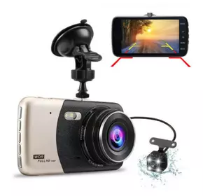 Автомобільний відеореєстратор X600, LCD 4", Angel Lens, камери, 1080P Full HD, метал. корпус