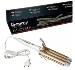 Плойка три хвилі Geemy GM-1988 для завивки волосся, діаметр 25 мм, 45 Вт