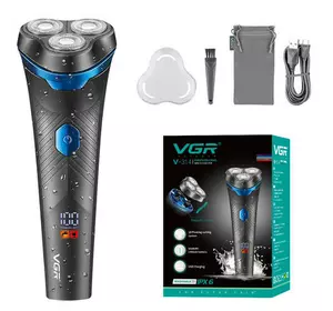 Електробритва VGR V-314 для чоловіків, роторна для вологого та сухого гоління, IPX6, LED Display