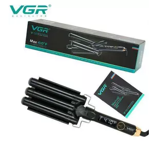 Плойка три хвилі VGR V-591 для завивки волосся, діаметр 25 мм, 125 Вт