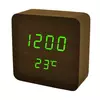 Годинник мережевий VST-872-4, зелений, (корпус коричневий) температура, USB Годинник мережевий VST-872-4, зелений, (корпус коричневий) температура, USB