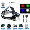 Ліхтар налобний PLD-V9-F-4XPE(RGB), 2x18650, ЗУ 220V/12V, zoom, Box