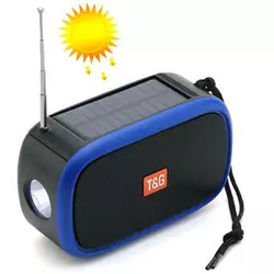 Bluetooth-колонка TG632, з функцією speakerphone, радіо, ліхтар, сонячна батарея, blue