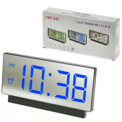 Годинник мережний VST-897-5, синій, температура, USB