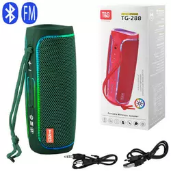 Bluetooth-колонка TG288 з RGB ПІДСВІЧУВАННЯМ, speakerphone, радіо, green
