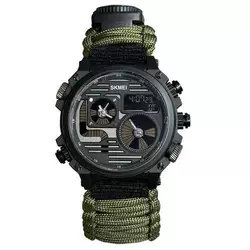Годинник наручний 2202AG SKMEI PARACORD, ARMY GREEN, Compass, термометр, свисток, крісло