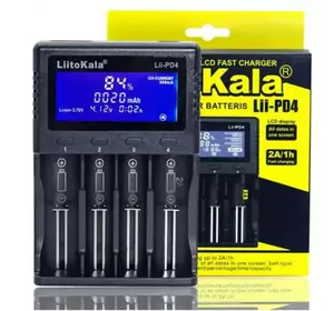 Зарядний пристрій LiitoKala Lii-PD4, 4хАА/ААА/A/14500/16340/18350/18650/26650, LiFePO4, NiCd/NiMH
