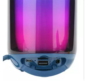 Bluetooth-колонка TG651 з RGB ПІДСВІЧУВАННЯМ, speakerphone, радіо, blue