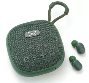Bluetooth-колонка з навушниками TG813, з функцією speakerphone, радіо, green