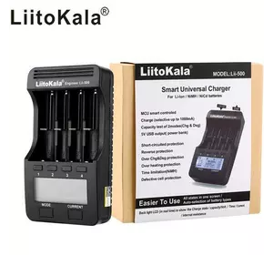 Зарядний пристрій LiitoKala Lii-500+АВТОЗАРЯДКА, 4x-10440/ 14500/ 16340/ 17355/ 17500/ 17670/ 18350/ 18490/