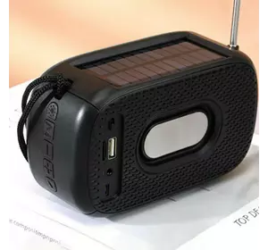 Bluetooth-колонка TG632, з функцією speakerphone, радіо, ліхтар, сонячна батарея, black