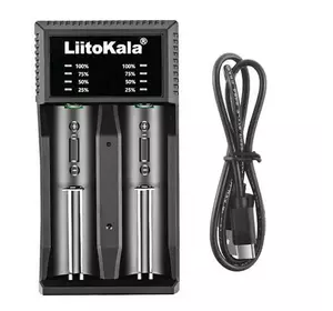 Зарядний пристрій LiitoKala Lii-C2, 2x21700/26650/18350/16340/18500