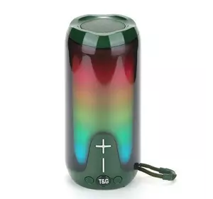 Bluetooth-колонка TG651 з RGB ПІДСВІЧУВАННЯМ, speakerphone, радіо, green