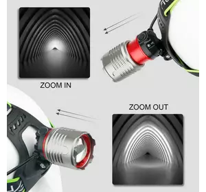 Ліхтар налобний A17 WHITE LASER LED PM10-TG, 2x18650, індикація заряду, ЗУ microUSB, zoom, Box