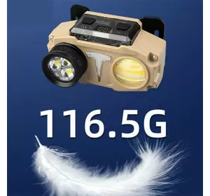Ліхтар налобний CH-8825-3P35+COB(white+yellow)+RGB, Motion Sensor, Power Bank, Li-Ion акумулятор, індикація
