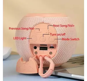 Bluetooth-колонка TG337 з RGB ПІДСВІЧУВАННЯМ, speakerphone, радіо, pink