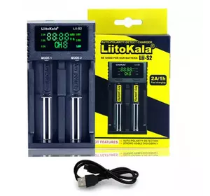 Зарядний пристрій LiitoKala Lii-S2, 2x-18650, 26650, АА, ААА Li-Ion, LiFePO4, NiMH